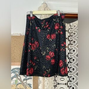 Floral layered midi skirt